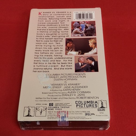 Kramer vs Kramer VHS 1998 New Sealed - Picture 4 of 8